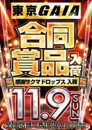 11月9日(日)東京ガイア合同賞品入荷‼