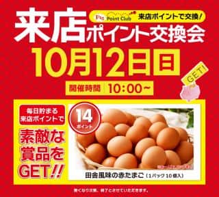10月12日(日) 朝9時OPEN☆来店ポイント交換会☆