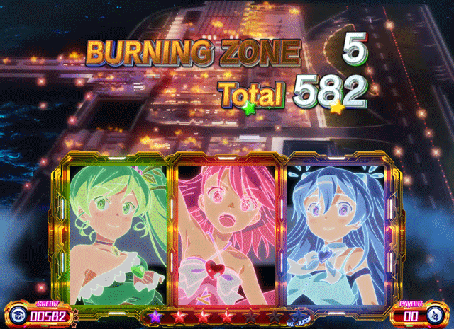 スマスロプリズムナナ ST終了画面 キャラ3人