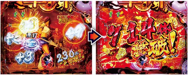 e真・一騎当千~軍神覚醒~319大入りver.のリーチ演出