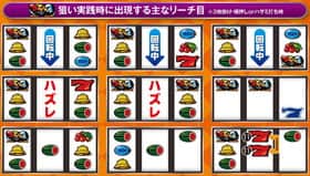 クランキーセレブレーションの通常時コンドル絵柄狙い時の主なリーチ目の紹介紹介