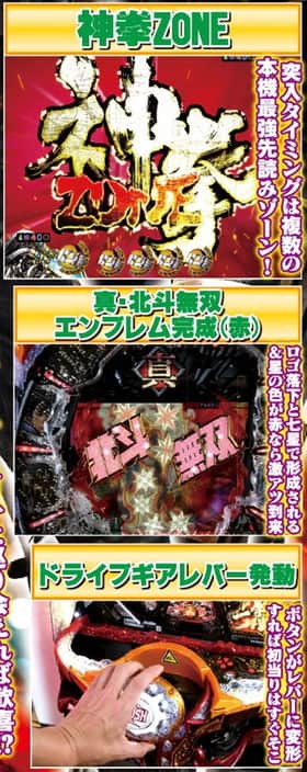 ぱちんこCR真・北斗無双のチャンス演出一覧表