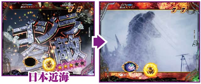 eGODZILLA7 TYPE‐CRASH 通常時主要リーチ演出信頼度
