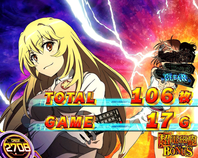 スマスロとある科学の超電磁砲2 AT終了画面 高設定示唆弱