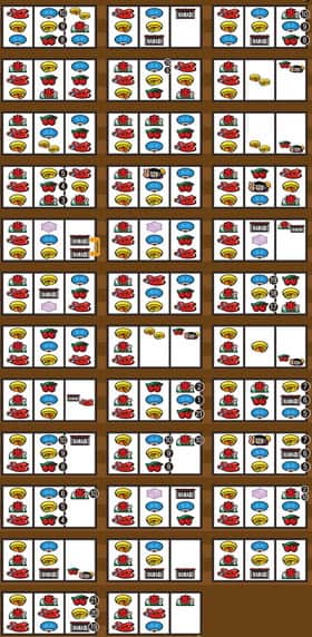 ハナビの左リール七付近のボーナス成立ゲーム濃厚目