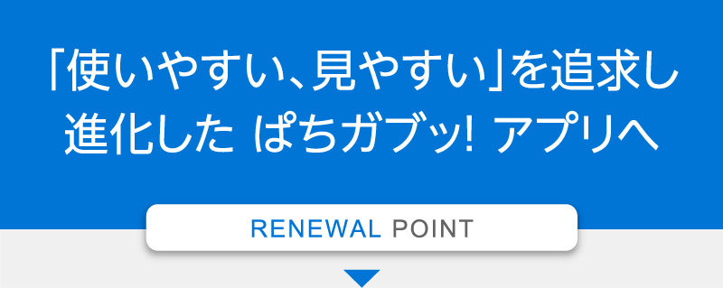 「使いやすい、見やすい」を追求し進化した ぱちガブッ！ アプリへ
